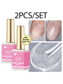 UR SUGAR 15ml Fiber Rubber Base Gel Nail Polish 1/2/3PCS Perlindungan Tahan Lama, Dapat Dilepas, Cocok untuk Kuku Patah, Memperkuat Kuku, Untuk Pemula, Manikur Rumahan, DIY Nail Art - Lapisan Dasar - View 12