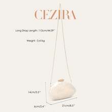 CEZIRA Túi cầm tay dạ tiệc cứng acrylic hình vỏ sò thanh lịch cho nữ, đeo chéo, vừa điện thoại, phù hợp cho đám cưới và hẹn hò - Nhiều màu - Xem 6