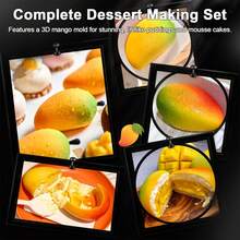 Cetakan Mangga 3D Silikon, Cetakan Mangga dengan 2 Corong, Cetakan Silikon 4 Rongga untuk Membuat Permen, Cokelat, Es Krim, Jeli, Puding, Perlengkapan Kue untuk Penggunaan di Rumah dan Profesional - MultiWarna - View 5