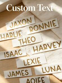 1pc Personalized Customized Name/Photo Label Sticker, 3-6 Inch Label, Name Decal, Photo Sticker, Customized Decal Sticker, Name Sticker, Date Sticker, Handmade, Handwritten Style, Wedding Sticker, Customizable Holographic Name Sticker Wedding Favor - Multicolor - View 2