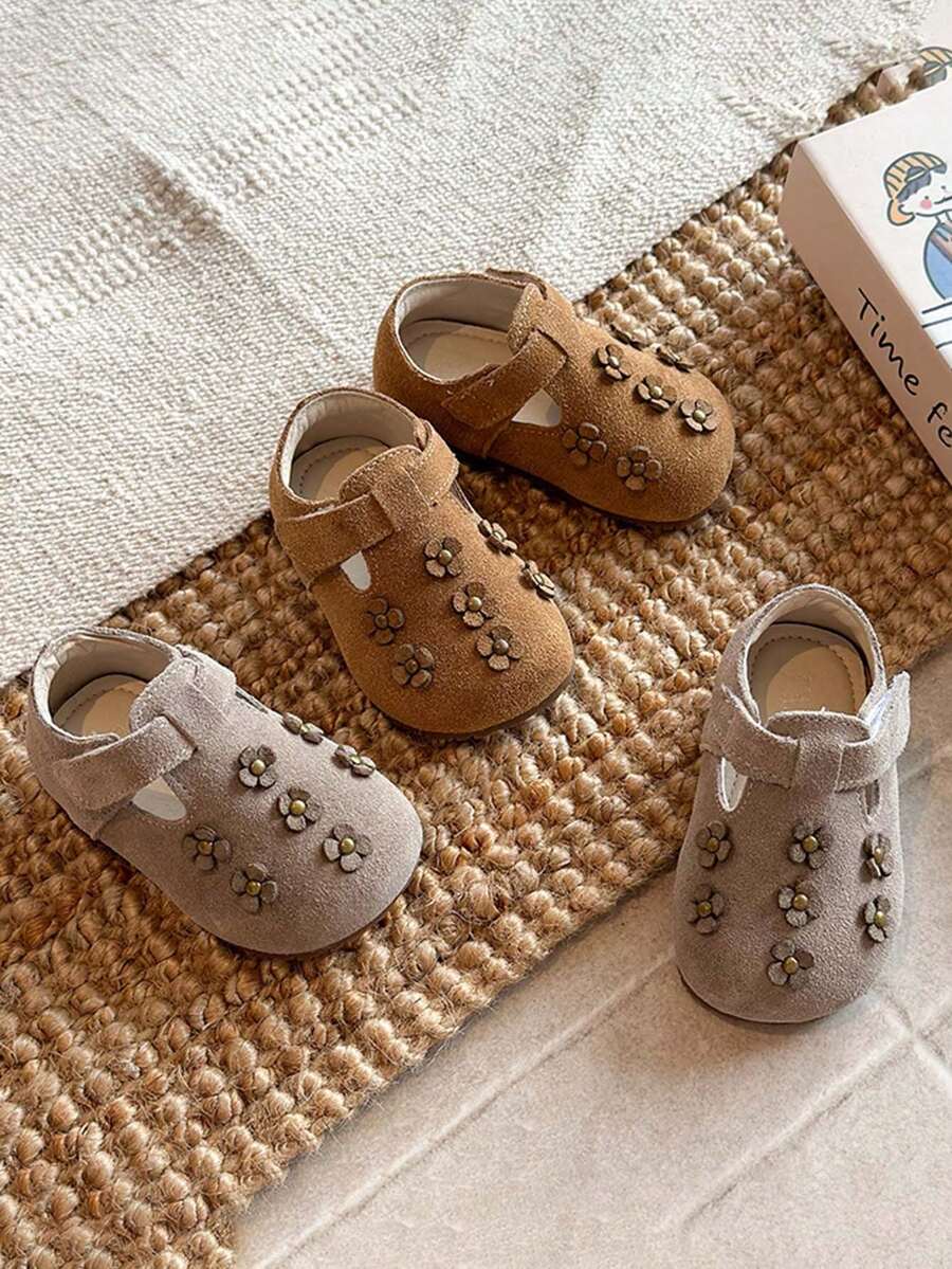1 Pair Girls Round Toe Non-Slip Soft Sole Fashion Baby Shoes, Walking ...