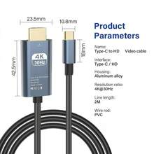 4K 30Hz USB-C To Adapter Cable, Compatible With Laptop, PC, Phone, TV, Monitor, Projector, Tablet - View 12