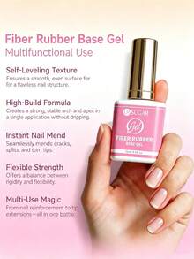 UR SUGAR 15ml Fiber Rubber Base Gel Nail Polish 1/2/3PCS Perlindungan Tahan Lama, Dapat Dilepas, Cocok untuk Kuku Patah, Memperkuat Kuku, Untuk Pemula, Manikur Rumahan, DIY Nail Art - Lapisan Dasar - View 8