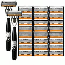 Stainless Steel Razor For Men - Ultra-Sharp Blades, Smooth Shaving, Manual Trimming Of Beard And Mustache, Easy To Clean, Metal Handle, Includes Replacement Blades - An All-In-One Tool For Close Shaves - Multicolor - View 19