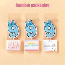 Bowknot Number Happy Birthday Candles, Cute Cartoon Creative Birthday Cake Decoration Candles - View 28