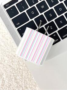 Colorful Vertical Stripes Pattern Design Data Cable Storage Protection Set, Suitable Compatible With Apple/18W20W Mobile Charging Cable Fixed Clip Protection Set, Data Cable Anti Break, Cable Protection Set - Multicolor - View 4