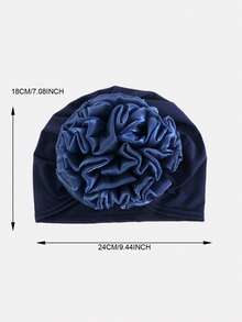 1pc Women's Large Floral Elastic Fabric Head Wrap Cap, Chemotherapy Hat, Hair Protection Bonnet, Headscarf Hat For Daily Wear - Khaki - View 5
