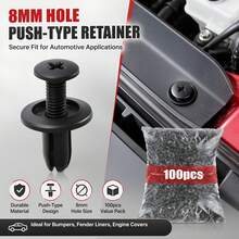100pcs Black Plastic Rivet Fasteners For Car Door Trim Bumper Fender Liner Retainer Clips Universal Auto Push Pin Screws - A - View 11