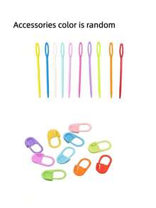 9件組藍色不鏽鋼鉤針套組 軟握把人體工學編織針 適用於編織玩偶、毛線手工 DIY 初學者 聖誕節假期送禮 冬季手工用品 鉤針工具 鉤編配件 - 藍色 - 查看 7