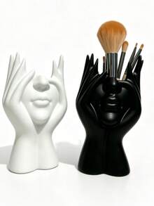 1pc Creative Human Body Art Pen Holder - Multifunctional Desktop Storage Box - Decorative Face Vase - Cosmetic Organizer - Indoor Decoration - Vanity Accessory - Desktop Organizer - Perfume Storage Box - Creative Gift For Women - Multi-color Style - View 10