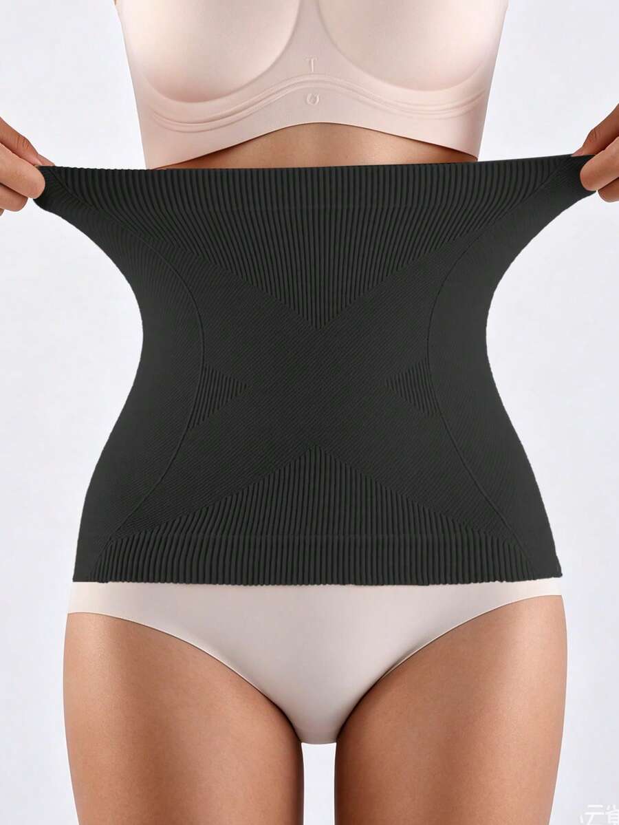 Women's Black Waist Cincher Tummy Control Solid Color Shaping Waist Belt - Black - View 1