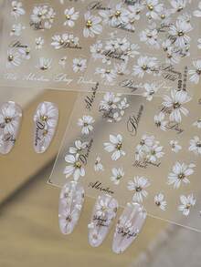 1 3D Metal Nail Art Luxury Sticker Self-Adhesive New Retro Exquisite Nail Art Sticker Premium Feeling Gilded Daisy Nail Jewelry Sticker - Multicolor - View 2