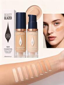 beauty glazed Foundation Tahan Lama, Tahan Air, Menutupi Noda, Melembapkan, dan Memberikan Tekstur Halus Sempurna Tanpa Cela - #103 - View 3