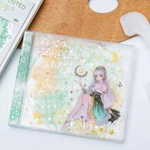 フレークシール PET コラージュ素材 コラージュ 手帳デコ デザインシール ファンタジー 夢かわいい 幾何学 透明シ アルバム ラッピング DIY 淡色ノート - 写真のように - チェックする 5