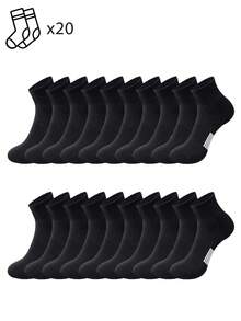 1/5/10/20 Pairs Men's Mid-Calf Socks, Mesh Comfortable Sports Socks, Striped Non-Slip Shock-Absorbing Sole, Simple Casual Socks - Multicolor - View 16