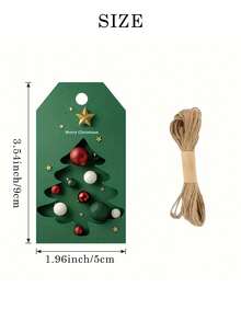 49pcs Christmas Pine Tree & Gold Star Gift Tags - Holiday Hanging Tags, Suitable For Packaging And Gift Box Decoration, Rustic Style Gift Wrapping | Artistic Gift Tags - Christmas Tree - View 10