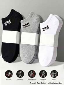 5/10/20 Pairs Random Color Sports Short Socks, Back To School Autumn Holiday Women's Gift, Halloween Autumn Essential Daily Wear, Suitable For All Seasons - Multicolor - View 1