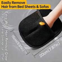 1pc Reusable Double-Sided Pet Hair Remover Glove, Cat Hair Cleaning Sticky Tool, Essential For Pet Owners; Washable And Reusable, Suitable For Clothes, Bed, Carpet, Sofa Hair Removal - Black - View 6