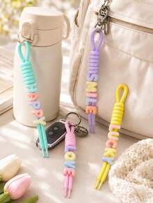 10/20pcs Colorful Nylon Cord, Jewelry Making Handmade Braided Rope, Suitable For Keychains, Backpack Accessories, Christmas Gifts, Holiday Decorations - Solid Color - View 4