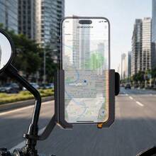 Motorcycle And Electric Scooter Phone Mount, One-Click Locking With Memory Clip, Strong Stable Anti-Shake Design, 360° Rotating Universal Riding Navigation Bracket - Multicolor - View 4