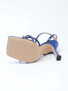 Spring/Summer Women's Fashion High Heel Pointed Toe Sexy Sandals, Comfortable Dress Shoes For Work - Blue - View 6