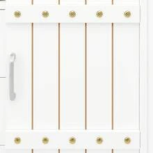 Flieks Kitchen Cabinet, Serving Trolley With Wood Grain Finish, Kitchen Trolley With Castors And Worktop, With Spice Rack And Towel Rail, Kitchen Island With Sliding Doors And Drawers - White - View 11