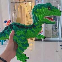 4500+ Pieces Green Dinosaur T-Rex Building Blocks Toy, Suitable For Party And Games, Can Be Used As Gift - Adult Stress Relief Toy, Home Decor Gift, 3D Puzzle Blocks, Perfect Fashion Gift For Holidays. - Multicolor - View 6