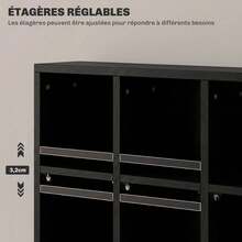 Multimedia-opbergkast voor 456 cd's/336 dvd's - houten boekenkast met verstelbare planken, 89 x 130,5 cm, zwart - A - Bekijken 7