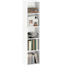 Estante de 5 Prateleiras Ajustáveis para Sala de Estar, Quarto e Escritório, 30x24x133,5cm, Branca - A - Ver 1