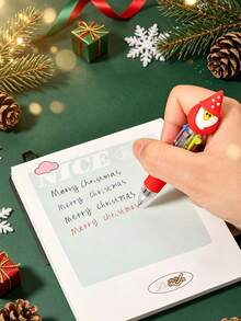 Christmas Colorful Ballpoint Pen, Christmas Mini Press Pen, Suitable For Schools And Offices, Perfect For Exchanging Gifts And Christmas Gifts On Campus. (Random Color And Style) - A - View 4