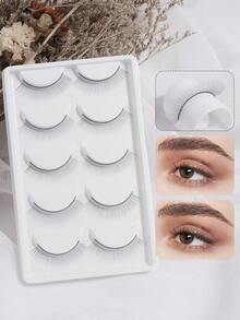MAANGE Bộ 5 đôi lông mi giả tập luyện, lông mi giả mềm tự nhiên, phù hợp cho người mới bắt đầu tập nối mi, dụng cụ đào tạo trang điểm chuyên nghiệp - màu đen - Xem 2