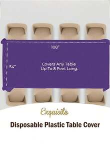 1/3/6/12pcs Deep Purple Solid Color Disposable Plastic Tablecloth - 54in X 108in - Suitable For Parties And Picnics, Suitable For Weddings, Christmas, Thanksgiving, Halloween - Dark Purple - View 7