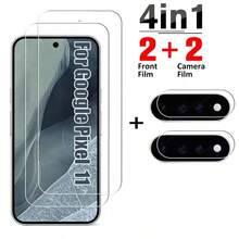 4pcs Tempered Glass Screen Protector For 11 / Pixel 11 Pro / Pixel 11 Pro XL, Compatible With Google Pixel 10 / 10A / Pixel 10 Pro / Pixel 10 Pro XL / Pixel 10 Pro XL Fold, High Definition Transparent, Anti-Scratch, Fingerprint Unlock Support, 3D Transparent, Phone Lens Protector, Rear Camera Lens Protector, Protective Pad - Clear - View 4