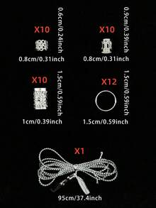 43 Pcs Thread Rope Sun Hair Ring Mixed Set Women's Braids Hair Accessories Festival Party Dress Up Hair Clips Halloween Hair Accessories - Silver - View 2