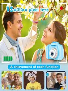 Cámara Digital 1080P con Pantalla de 2 Pulgadas Regalo de Navidad Cumpleaños y Festival Cámara de Regalo Linda y Portátil para Hombres y Mujeres 150mAh - Azul - Ver 4