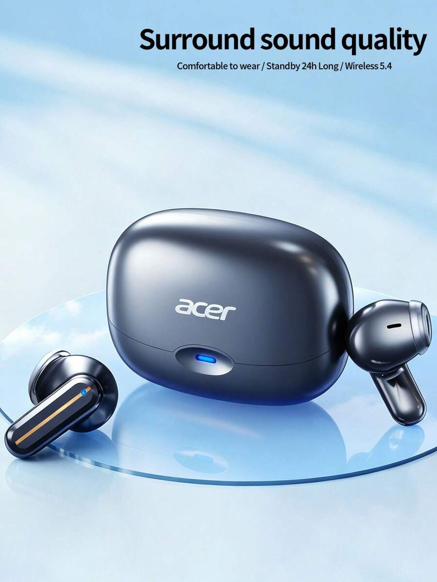 Acer OHR807 In-Ear Wireless Earbuds, Touch Control, Large Diaphragm Unit, High-Definition Stereo Sound, Comfortable Fit, Long Battery Life, Suitable For Sports, Cycling And Daily Use, Compatible With IOS/Android Systems.