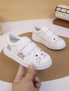 1 Pasang Sepatu Olahraga Anak Unisex dengan Perekat Velcro, Serbaguna, Nyaman, Kasual, Anti Selip, Sol Datar, Cocok untuk Semua Musim - Putih - View 7