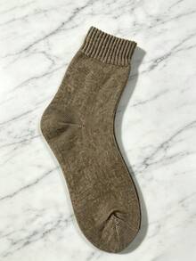 1/3/7 Pairs Men's Black Winter Thermal Lined Warm Socks, Thickened Brushed Socks, Cold-Proof Warm Hiking Socks, Winter Thick Fuzzy Socks, Easter Suitable For Outdoor Activities, Cycling Socks, Couple Socks, Women's And Men's Warm Boot Socks, Thickened Ski Socks - Black 2 Pairs - View 8