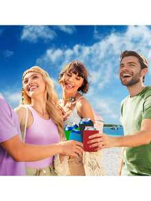 8pcs Blank Beer Can Sleeves, Foldable Reusable Foam Can Holders, Non-Slip Neoprene Can Sleeves, Suitable For Beer, Soda Cans And Other Beverage Bottles - 8pack - View 6
