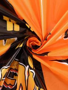 1pc Orange Halloween Table Cover 220x130cm Scary Haunted House Disposable Table Cloth Halloween Table Decor Trick Or Treat Halloween Party Supplies - Multicolor - View 10