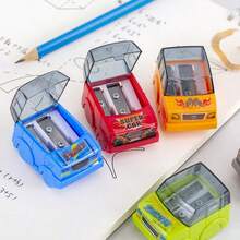 1pc Car-Shaped Manual Pencil Sharpener, Dual-Hole Handheld Pencil Sharpener, Suitable For Students, School, Classroom, Home, Office - Color Style Randomized - View 9