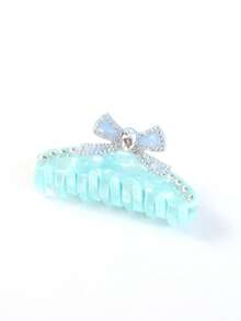 1pc Women's Sweet Elegant Premium Acetate Bow Rhinestone Hair Claw, Casual Hair Accessory Suitable For Daily Wear - Multicolor - View 6