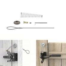 [Heavy Duty Gate Latch]1pc Heavy Duty Self-Adjusting Gravity Gate Latch, Wooden Fence Self-Locking Gate Lock, Black With Bar Cover - C - View 7