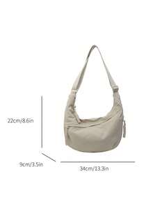 1PC Minimalist Women Hobo Bag, Soft Crescent Underarm Purse W/ Adjustable Strap, Light Crossbody Tote For Daily Commute Shopping Travel, Holiday Gift - Multicolor - View 14