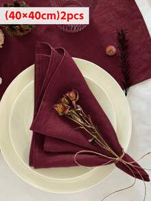 2/6/12pcs Spring/Summer Lightweight Solid Color Absorbent Cloth Napkins, Washable And Reusable, Suitable For Restaurant, Kitchen, Wedding, Banquet Decoration, Daily Home Decor - Multicolor - View 24
