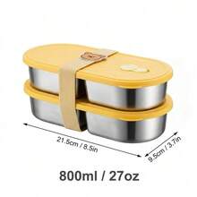 304 Stainless Steel Lunch Box, Reusable Leak Proof Bento Box, PortableLunch Container, Fruit Salad Food Storage Container, Dishwasher & Microwave Allowable, Suitable For Student And Adult Use In School, Office, Picnic, Travel, Back To School - Multicolor - View 20