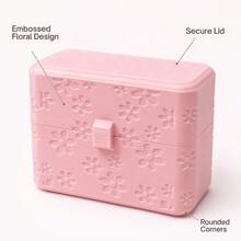 Sanitary Napkin Storage Box 3D Printed 3D Flower Design, Portable Privacy Protection Anti-Pressure Anti-Moisture Pink Bag Organizer Box For Girls Period Small Items 1pc - Multicolor - View 4