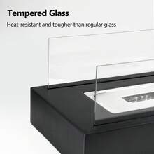 Indoor/Outdoor Tabletop Fire Pit – Stainless Steel For Ambiance & Outdoor Events - Black - View 7