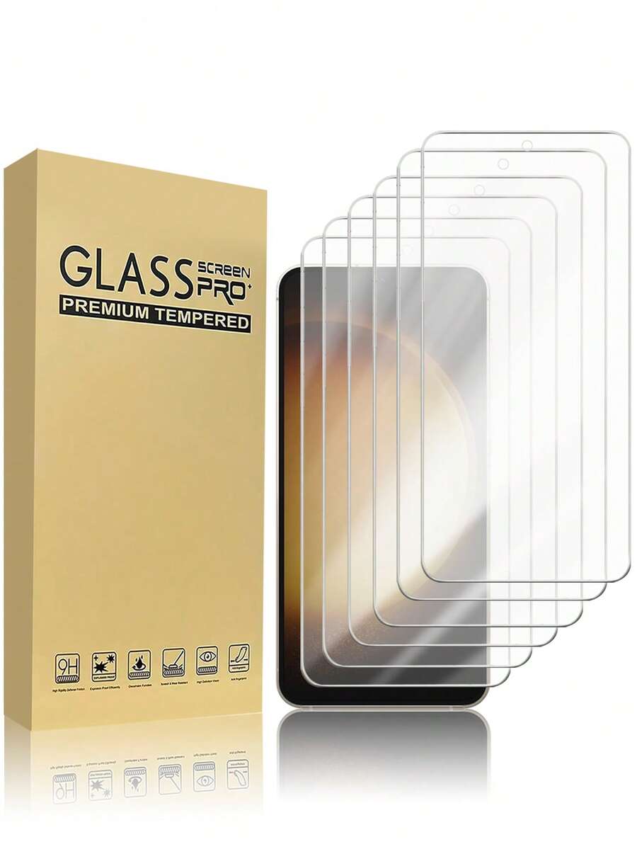 Gorilla Hero 6pcs Flat Screen High Definition Tempered Glass Screen Protector, Compatible With Samsung Models S25FE/S20 Fe/S24 FE/A14/A15/A16/A17/A07/A25/A35/A34/A54/A05s/A55/A06/A16/A26/A36/A56/S25 Edge/A07/A17/S25Ultra/S24Ultra/S23/S22/S26 Ultra/S26/S26 Plus Series