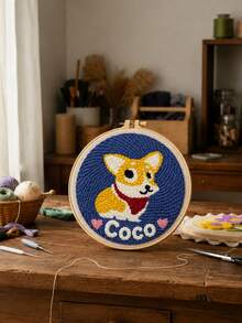 Customized Text Handmade Crafts, Personalized Wall Decor, DIY Punch Needle Embroidery Kit, Animal Pattern Embroidery Set, Creative Children's Gift, Bedroom Decoration, DIY Punch Needle Art - Multicolor - View 7